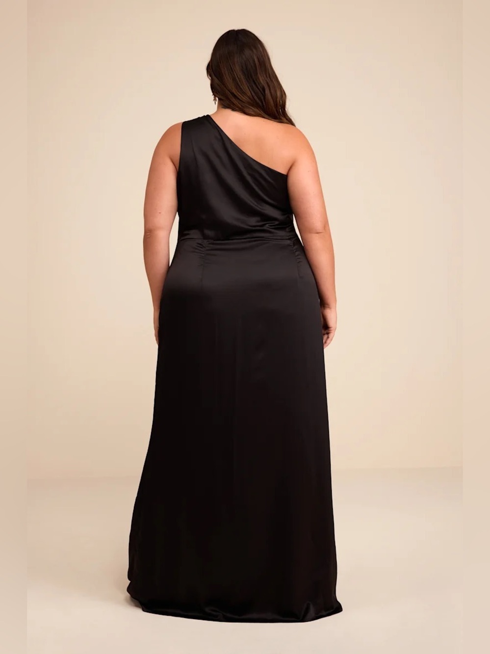 Lulus Dreaming of Elegance Black Satin One-Shoulder Maxi Dress - Picture 8 of 12